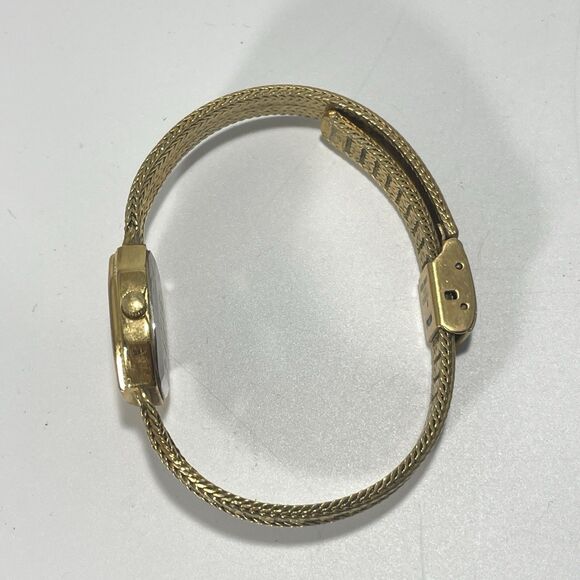 Vintage Elgin Women’s Diamond Quartz Watch Gold-Tone Woven Band - Not Running - Picture 3 of 9